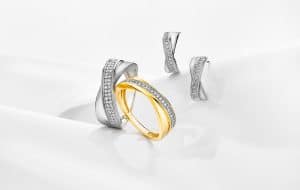 Diamenty Pierścionek 160-442, Komplet kolczyki+pierścionek 160-453 [CZ]