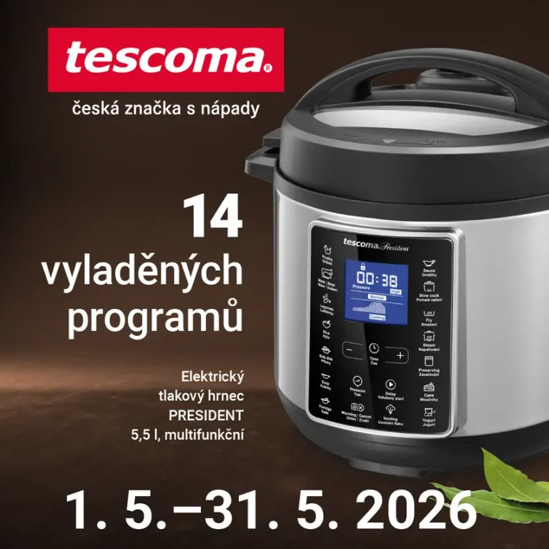 Elektrický tlakový hrnec TESCOMA s 14 programy a datem akce