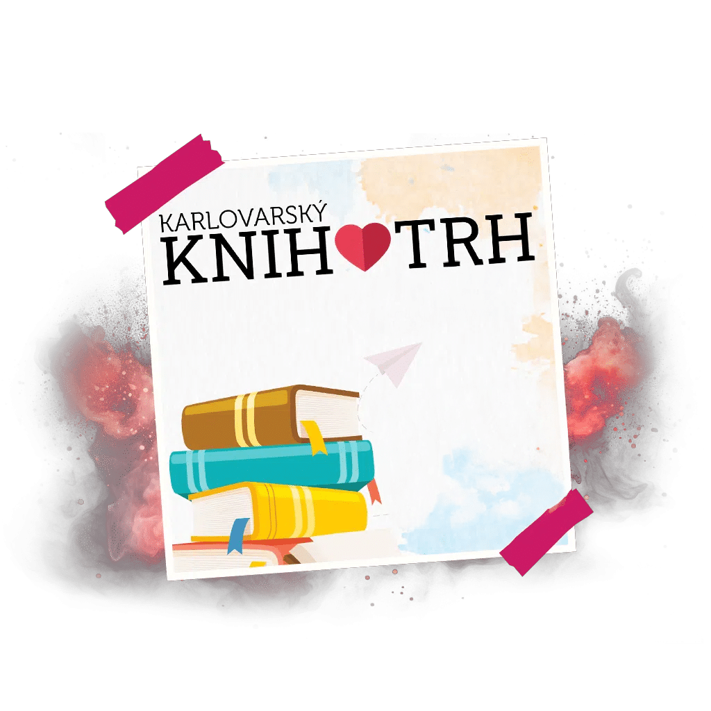 Karlovarský Knihotrh s knihami a růžovými prvky