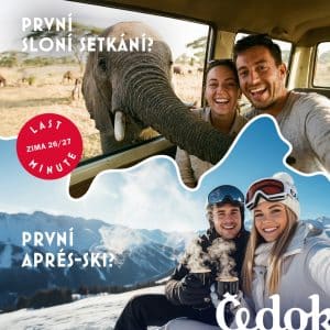Dva snímky lidí na safari a na horách