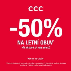 -50 % sleva na letní obuv při nákupu nad 550 Kč