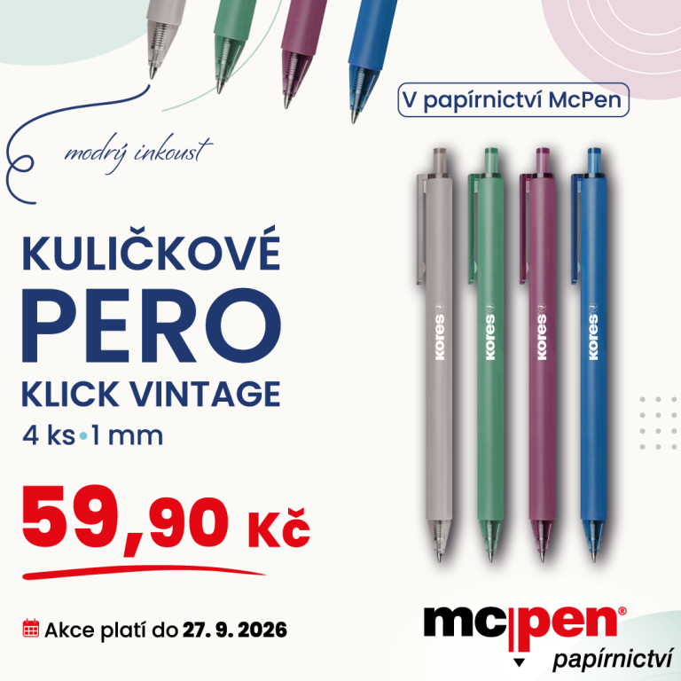 Barevné kuličkové pero v prodeji za 59,90 Kč